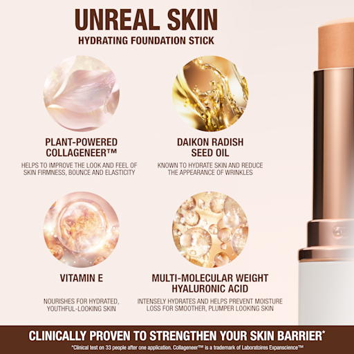 UNREAL SKIN SHEER GLOW TINT FEUCHTIGKEITSSPENDENDER FOUNDATION-STICK 16 DEEP